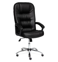 Офисное кресло TETCHAIR СН9944 Хром экокожа, черный фото 1