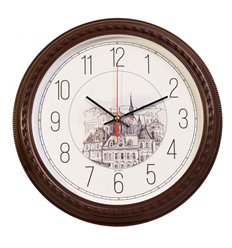 Часы Бюрократ WallC-R63P настенные аналоговые, D29 см коричневый