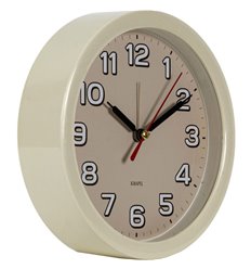 Часы БюрократALARM-R15P/IVORY настенные аналоговые, D15см бежевый