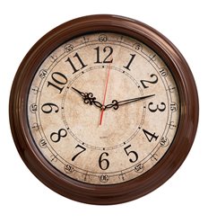Часы Бюрократ WALLC-R77P35/BROWN настенные аналоговые, D35 см коричневый