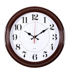 Часы Бюрократ WALLC-R85P35/BROWN настенные аналоговые, D 35см коричневый/белый