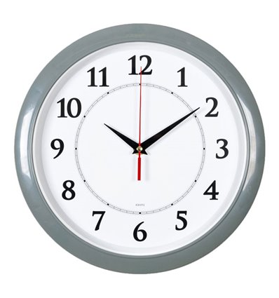 Часы Бюрократ WALLC-R89P29/GREY настенные аналоговые, D29 см серый/белый