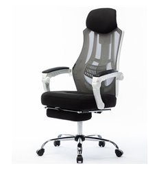 Кресло для руководителя NORDEN 007 NEW белый пластик сетка/ткань, цвет черный, фото 1