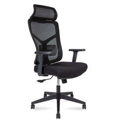 Кресло для руководителя NORDEN Asper Black, черный пластик, сетка/ткань, цвет черный, фото 1