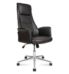 Кресло для руководителя NORDEN Coupe Black, хром, экокожа, цвет черный, фото 1
