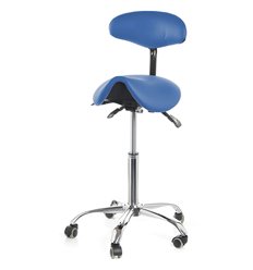 Smartstool S03B, стул-седло со спинкой, экокожа, цвет голубой