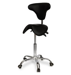 Smartstool S04B, стул-седло со спинкой, экокожа, цвет черный