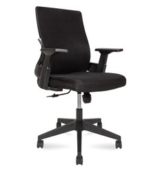 Офисное кресло NORDEN Terra LB, черный пластик, черная сетка, черная ткань фото 1