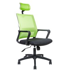Офисное кресло NORDEN Бит, черный пластик, зеленая сетка, черная ткань фото 1