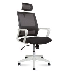 Компьютерное кресло NORDEN Бит, белый пластик, черная сетка, черная ткань фото 1