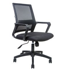 Компьютерное кресло NORDEN Бит LB, черный пластик, черная сетка, черная ткань фото 1