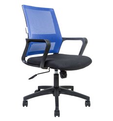 Офисное кресло NORDEN Бит LB, черный пластик, синяя сетка, черная ткань фото 1