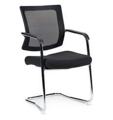 Кресло для посетителя NORDEN Вельд CF, хром, черная сетка, черная ткань фото 1