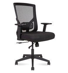 Компьютерное кресло NORDEN Гарда LB, черный пластик, черная сетка, черная ткань фото 1