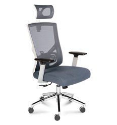 Офисное кресло NORDEN Гарда SL, белый пластик, серая сетка, серая ткань фото 1