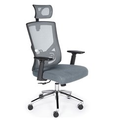 Офисное кресло NORDEN Гарда SL, черный пластик, серая сетка, серая ткань фото 1