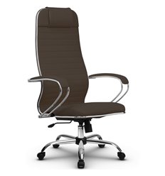 Кресло для руководителя Метта B 1m 17K1/K131 (Комплект 17) светло-коричневый, экокожа MPRU, крестовина хром фото 1