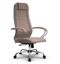 Эргономичное кресло для руководителя Метта B 1m 32P/K127 (Комплект 29) Pilot песочный, ткань Bahama, крестовина хром фото 1