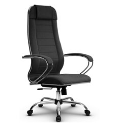 Кресло для руководителя Метта B 1m 32P/K127 (Комплект 29) Pilot темно-серый, ткань Bahama, крестовина хром фото 1