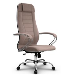 Эргономичное кресло для руководителя Метта B 1m 32PF/K127 (Комплект 31) Pilot песочный, ткань Bahama, крестовина хром фото 1