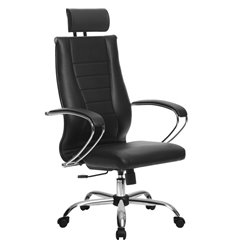 Эргономичное кресло для руководителя Метта B 2b 34PF/K116 (Комплект 35) Pilot черный, MPES, крестовина хром фото 1