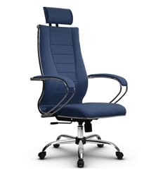 Кресло для руководителя Метта B 2m 34PF/K127 (Комплект 35) Pilot синий, ткань Bahama, крестовина хром фото 1