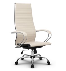 Эргономичное кресло для руководителя Метта B 1m 8K1/K131 (Комплект 8.1) светло-бежевый, MPRU, крестовина хром фото 1