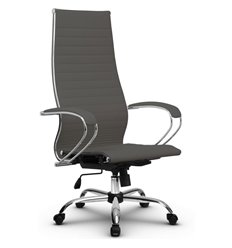 Эргономичное кресло для руководителя Метта B 1m 8K1/K131 (Комплект 8.1) серый, MPRU, крестовина хром фото 1