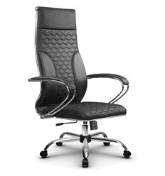 Эргономичное кресло для руководителя Метта L 1c 44C/K116 черный, MPES, топ-ган, крестовина хром фото 1