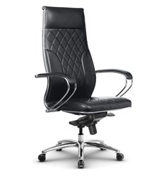 Кресло для руководителя Метта L 1c 44M/K116 черный, MPES, мультиблок, крестовина алюминий фото 1