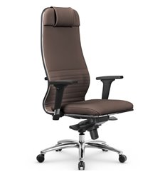 Эргономичное кресло для руководителя Метта L 1m 38K2/2D светло-коричневый, MPES, мультиблок, крестовина алюминий фото 1