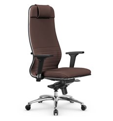 Эргономичное кресло для руководителя Метта L 1m 38K2/2D темно-коричневый, MPES, мультиблок, крестовина алюминий фото 1