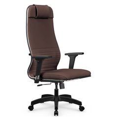 Кресло для руководителя Метта L 1m 38K2/2D темно-коричневый, MPES, топ-ган, крестовина пластик фото 1