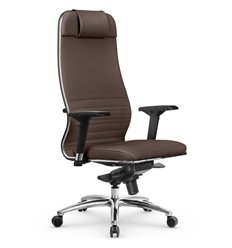 Эргономичное кресло для руководителя Метта L 1m 38K2/4D светло-коричневый, MPES, мультиблок, крестовина алюминий фото 1