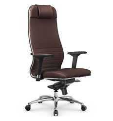 Кресло для руководителя Метта L 1m 38K2/4D темно-коричневый, MPES, мультиблок, крестовина алюминий фото 1