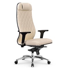 Офисное кресло Метта L 1m 40M/2D молочный, MPES, мультиблок, крестовина алюминий фото 1