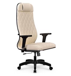 Эргономичное кресло для руководителя Метта L 1m 40M/2D молочный, MPES, топ-ган, крестовина пластик фото 1