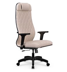 Эргономичное кресло для руководителя Метта L 1m 40M/2D светло-бежевый, MPES, топ-ган, крестовина пластик фото 1