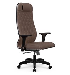 Эргономичное кресло для руководителя Метта L 1m 40M/2D светло-коричневый, MPES, топ-ган, крестовина пластик фото 1