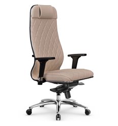 Эргономичное кресло для руководителя Метта L 1m 40M/2D темно-бежевый, MPES, мультиблок, крестовина алюминий фото 1