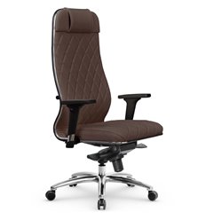 Кресло для руководителя Метта L 1m 40M/2D темно-коричневый, MPES, мультиблок, крестовина алюминий фото 1