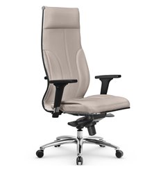Эргономичное кресло для руководителя Метта L 1m 46/2D светло-бежевый, MPES, мультиблок, крестовина алюминий фото 1