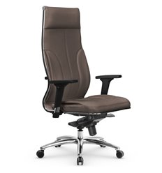 Эргономичное кресло для руководителя Метта L 1m 46/2D светло-коричневый, MPES, мультиблок, крестовина алюминий фото 1