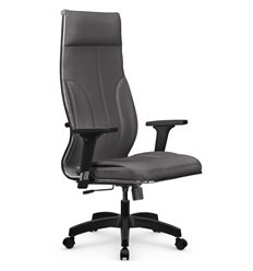 Кресло для руководителя Метта L 1m 46/2D серый, MPES, топ-ган, крестовина пластик фото 1