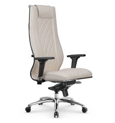 Кресло для руководителя Метта L 1m 50M/2D светло-бежевый, MPES, мультиблок, крестовина алюминий фото 1