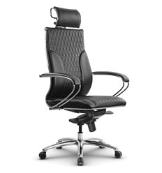 Кресло для руководителя Метта L 2c 44B/K116 черный, MPES, мультиблок, крестовина алюминий фото 1