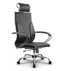 Кресло для руководителя Метта L 2c 44B/K116 черный, MPES, топ-ган, крестовина хром фото 1