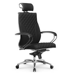 Кресло для руководителя Метта L 2c 44C/K116 черный, MPES, мультиблок, крестовина алюминий фото 1