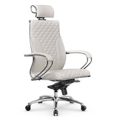 Кресло для руководителя Метта L 2c 44C/K116 белый, MPES, мультиблок, крестовина алюминий фото 1