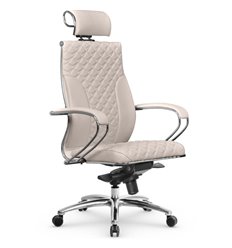 Офисное кресло Метта L 2c 44C/K116 светло-бежевый, MPES, мультиблок, крестовина алюминий фото 1